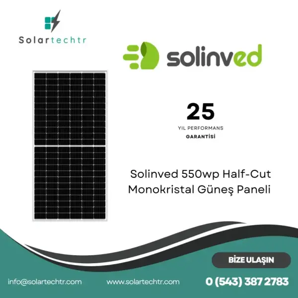 Solinved 550 W Half-Cut Monokristal Güneş Paneli - 3